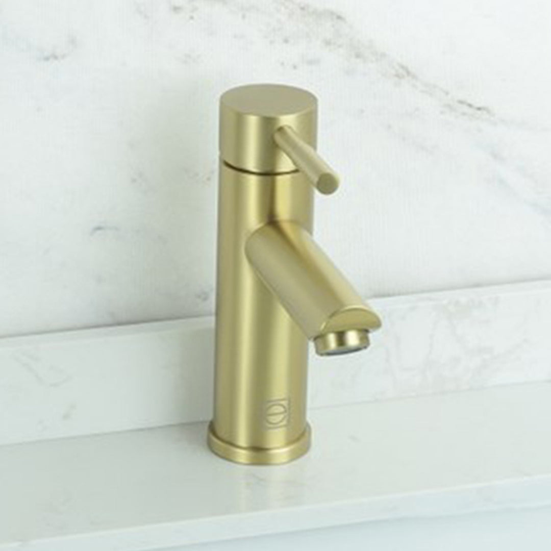 Single Hole Single Handle Bathroom Faucet In Brushed Gold Brushed Gold Finish - KITCHEN & BATH by Joshua Marshal