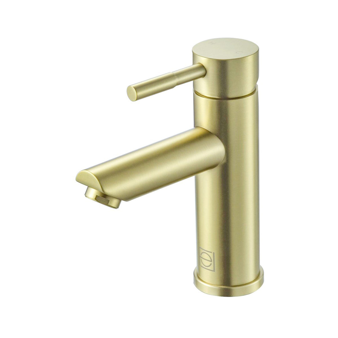 Single Hole Single Handle Bathroom Faucet In Brushed Gold - View 3 - Joshua Marshal