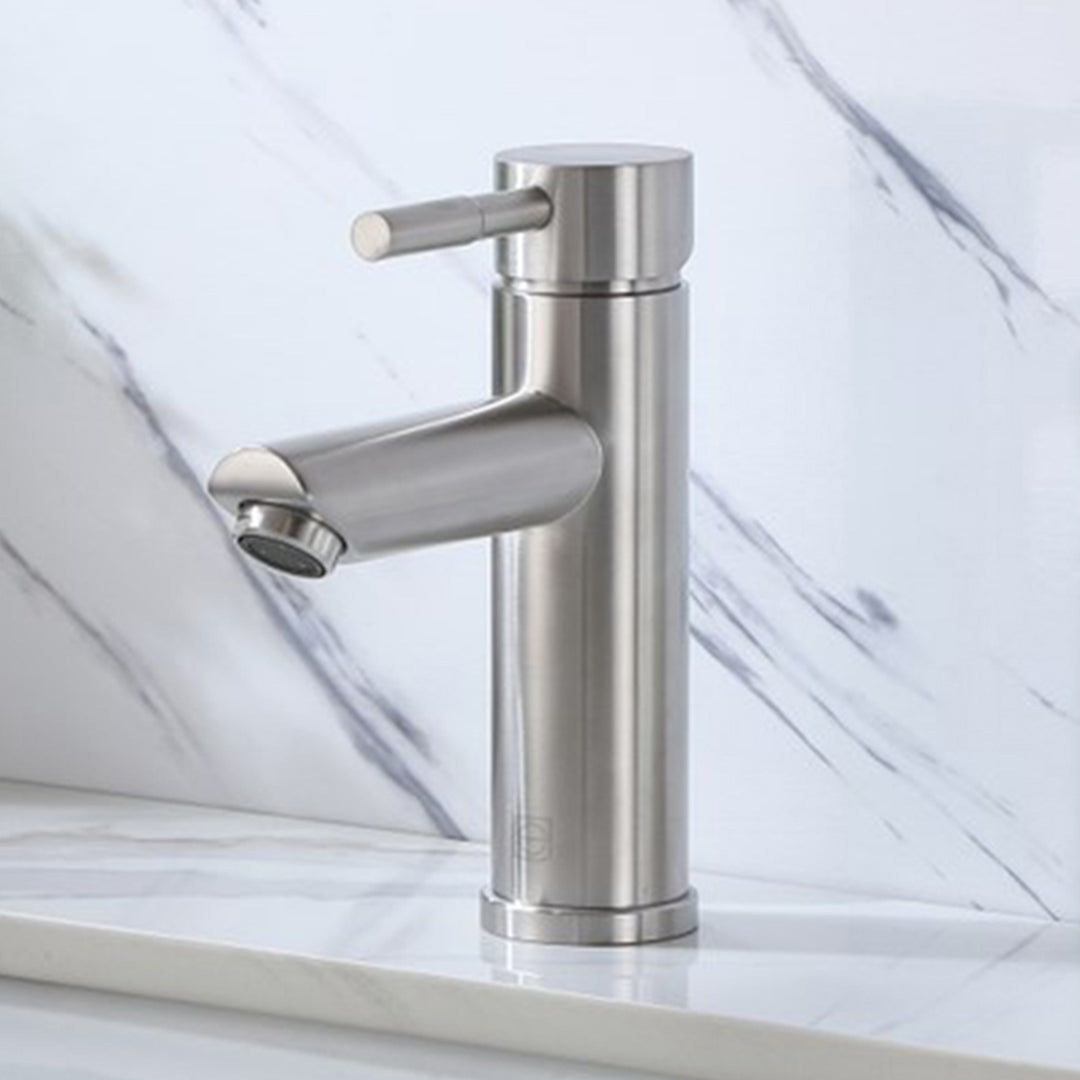 Single Hole Single Handle Bathroom Faucet In Brushed Nickel Brushed Nickel Finish - KITCHEN & BATH by Joshua Marshal