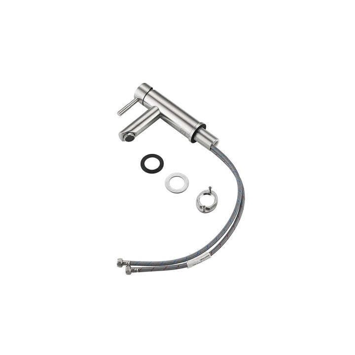 Single Hole Single Handle Bathroom Faucet In Brushed Nickel - View 4 - Joshua Marshal
