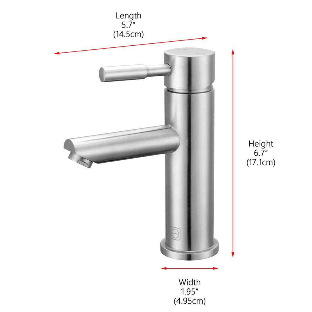 Single Hole Single Handle Bathroom Faucet In Brushed Nickel - View 5 - Joshua Marshal