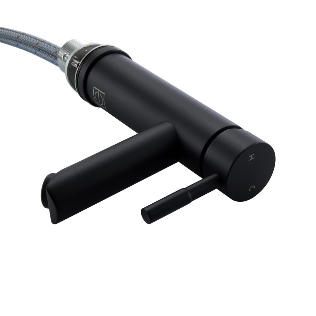Single Hole Single Handle Bathroom Faucet In Matte Black - View 4 - Joshua Marshal