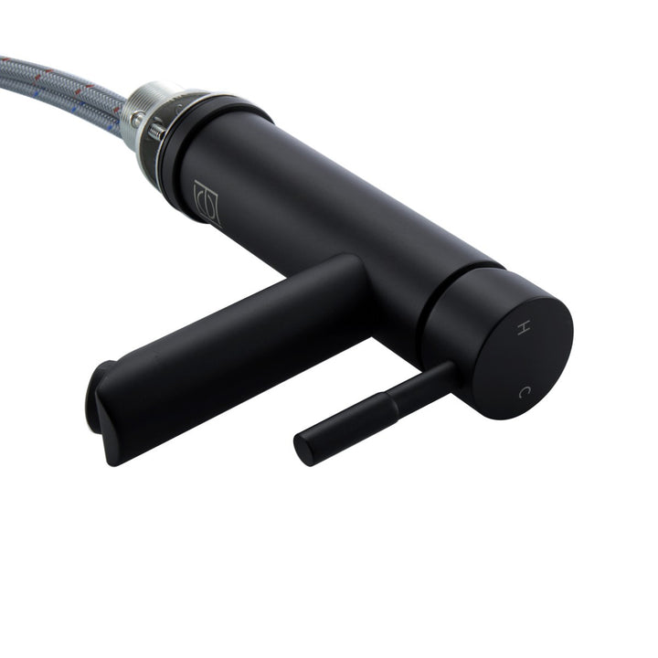 Single Hole Single Handle Bathroom Faucet In Matte Black - View 4 - Joshua Marshal