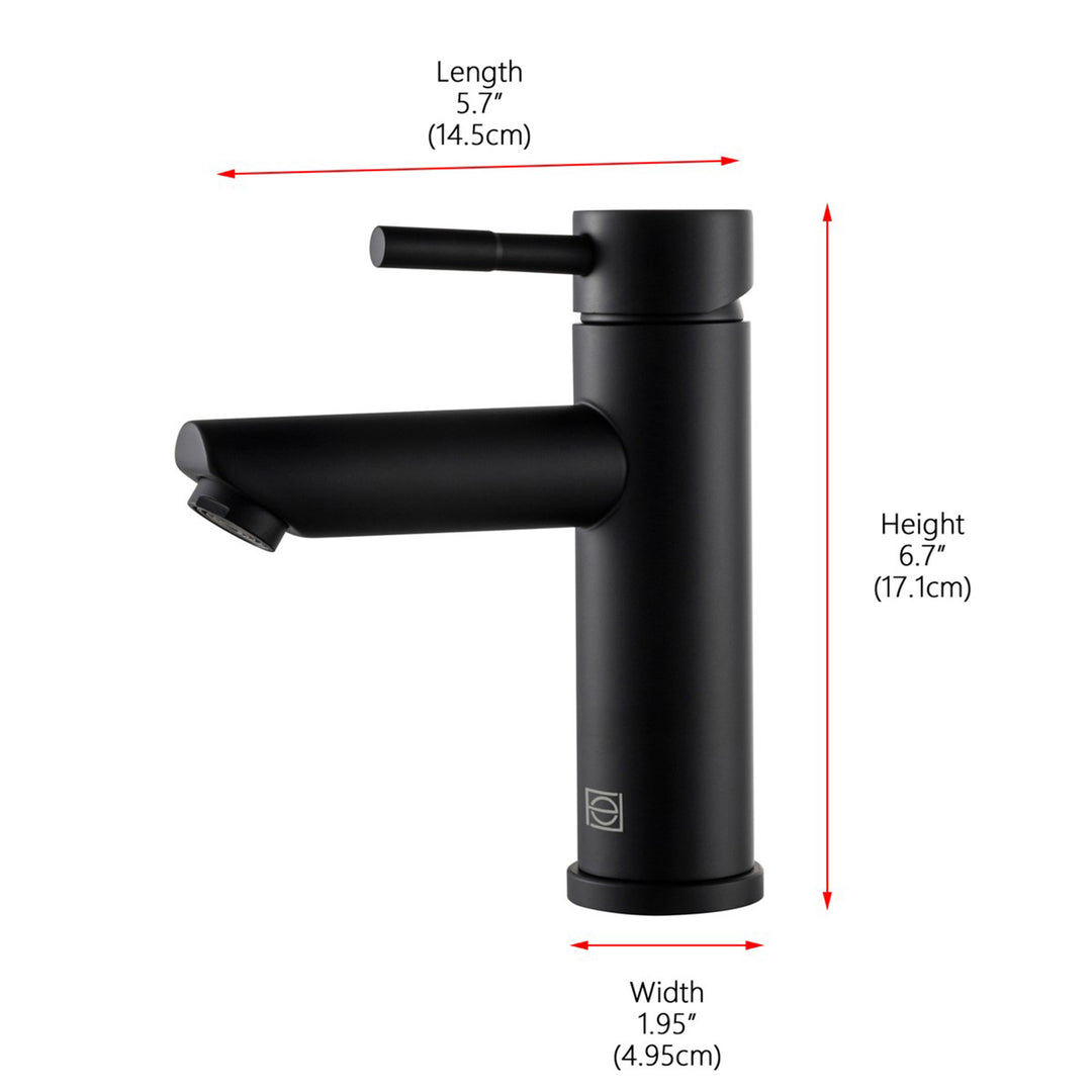 Single Hole Single Handle Bathroom Faucet In Matte Black - View 5 - Joshua Marshal