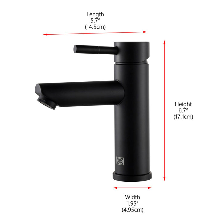 Single Hole Single Handle Bathroom Faucet In Matte Black - View 5 - Joshua Marshal