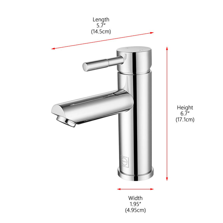 Single Hole Single Handle Bathroom Faucet In Chrome - View 5 - Joshua Marshal