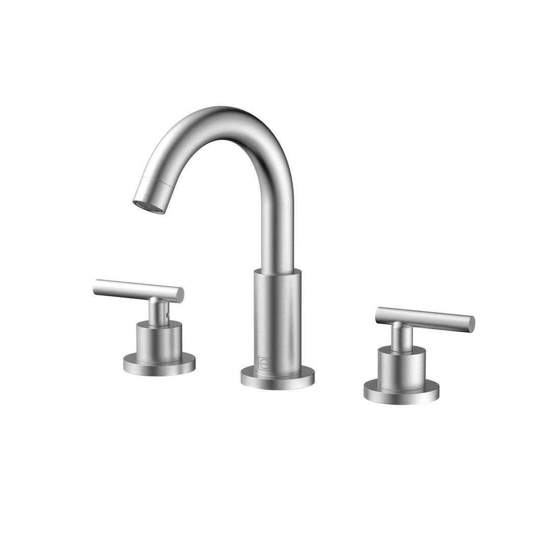 8 Inch Widespread Double Handle Bathroom Faucet In Brushed Nickel - View 3 - Joshua Marshal