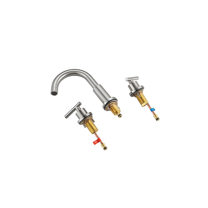 8 Inch Widespread Double Handle Bathroom Faucet In Brushed Nickel - View 4 - Joshua Marshal