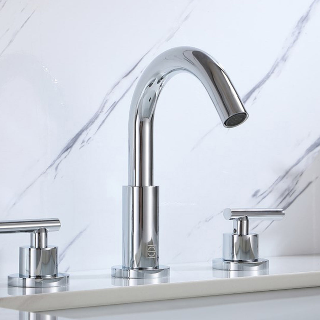 8 Inch Widespread Double Handle Bathroom Faucet In Chrome Chrome Finish - KITCHEN & BATH by Joshua Marshal