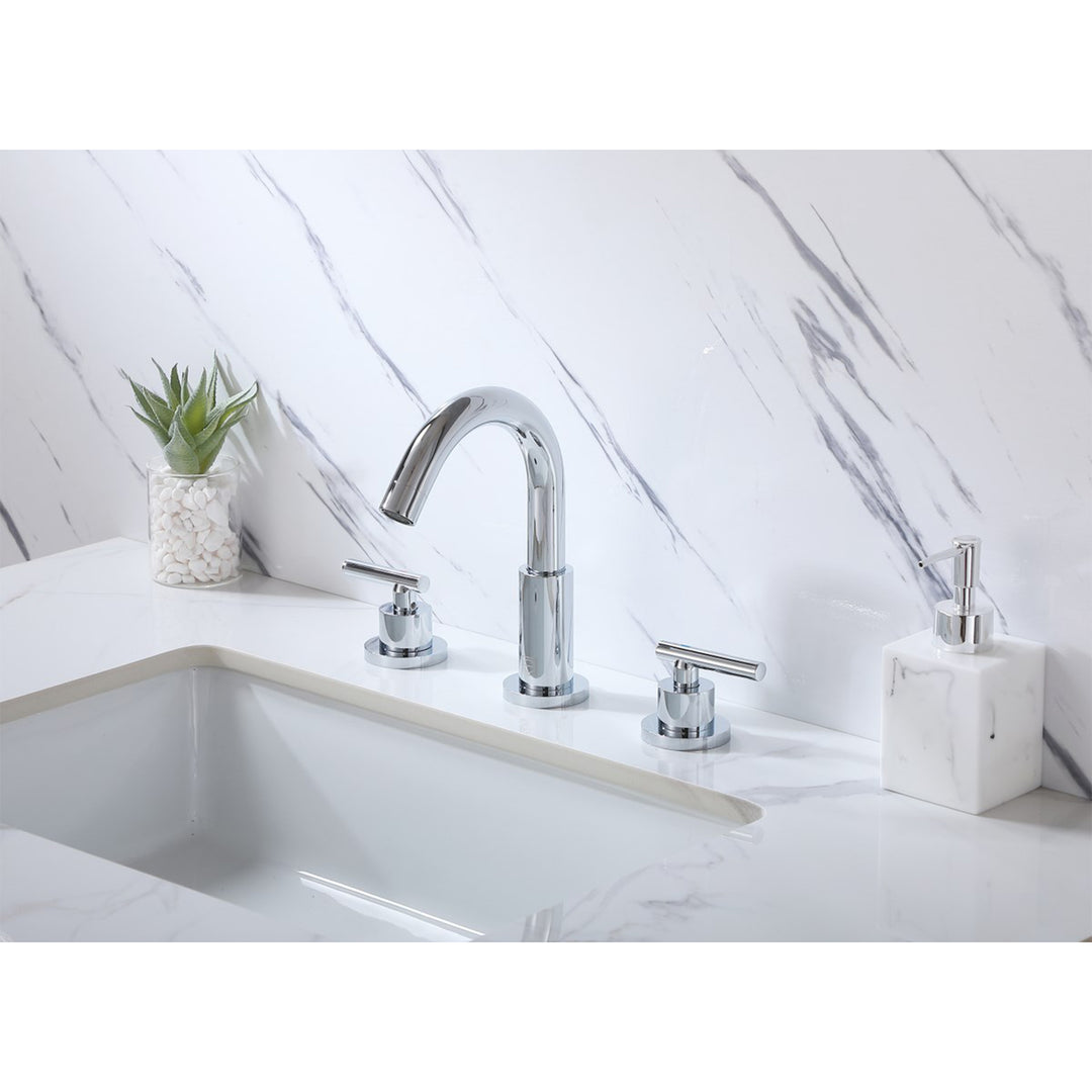 8 Inch Widespread Double Handle Bathroom Faucet In Chrome - View 2 - Joshua Marshal