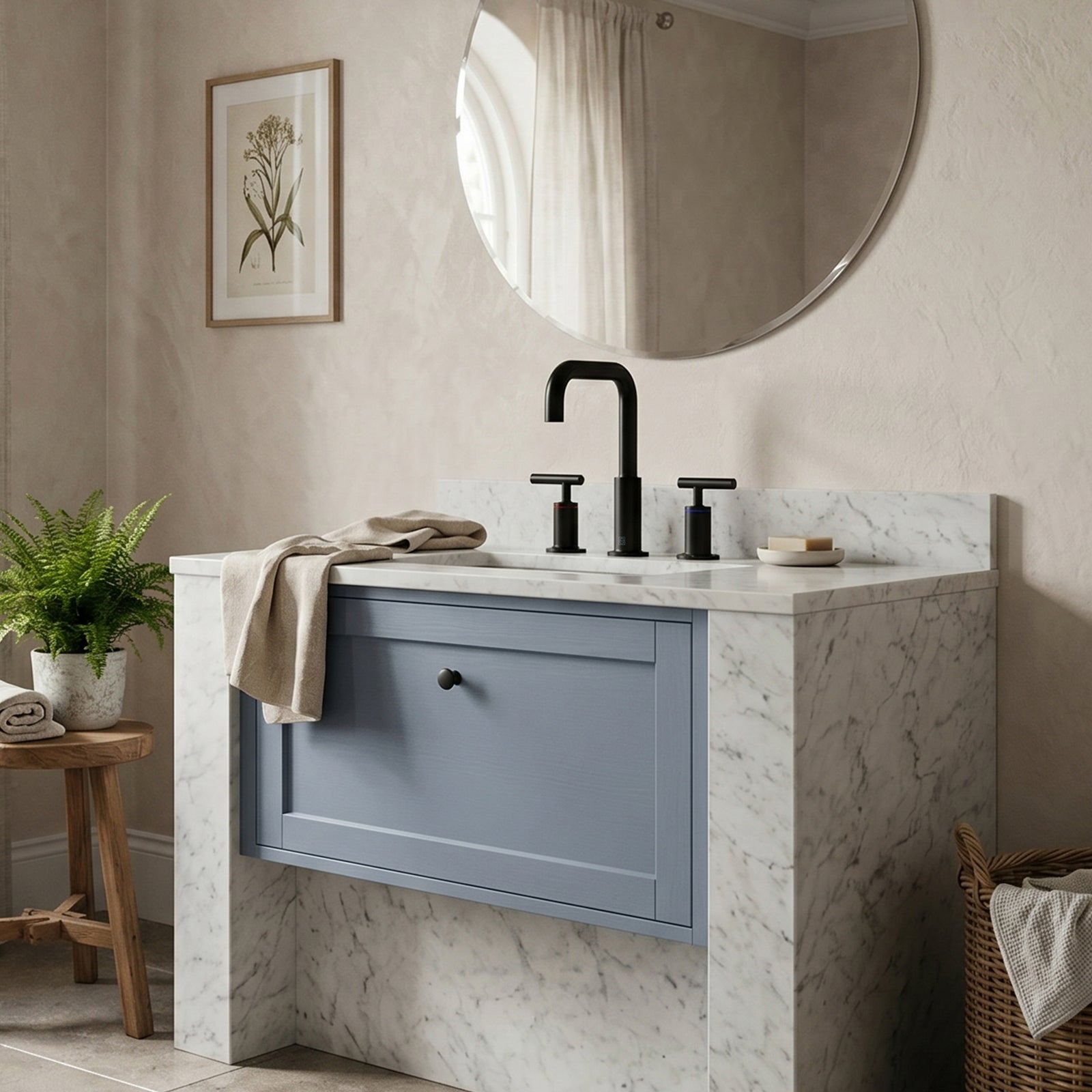 8 Inch Widespread Double Handle Bathroom Faucet In Matte Black - View 2 - Joshua Marshal