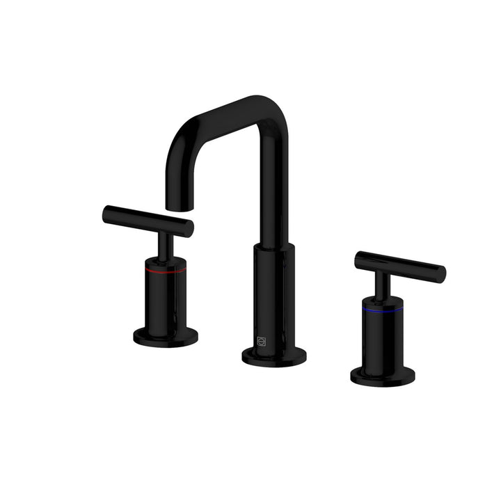 8 Inch Widespread Double Handle Bathroom Faucet In Matte Black - View 3 - Joshua Marshal