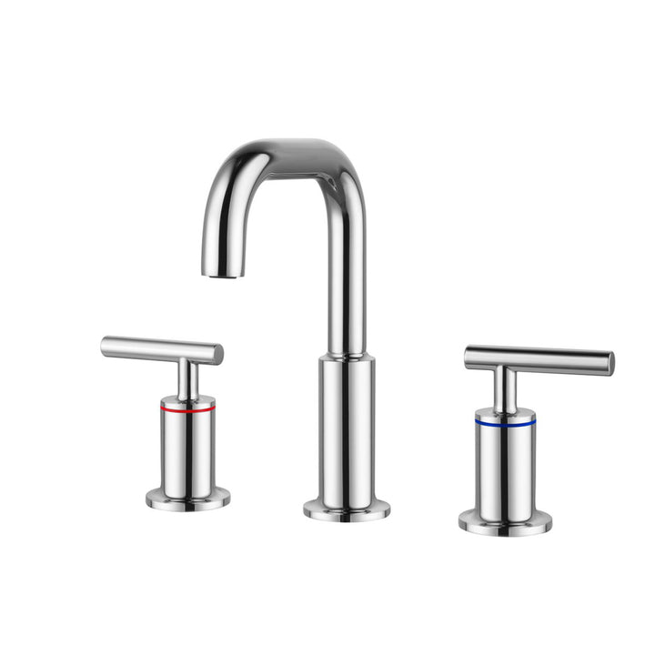 8 Inch Widespread Double Handle Bathroom Faucet In Chrome - View 3 - Joshua Marshal