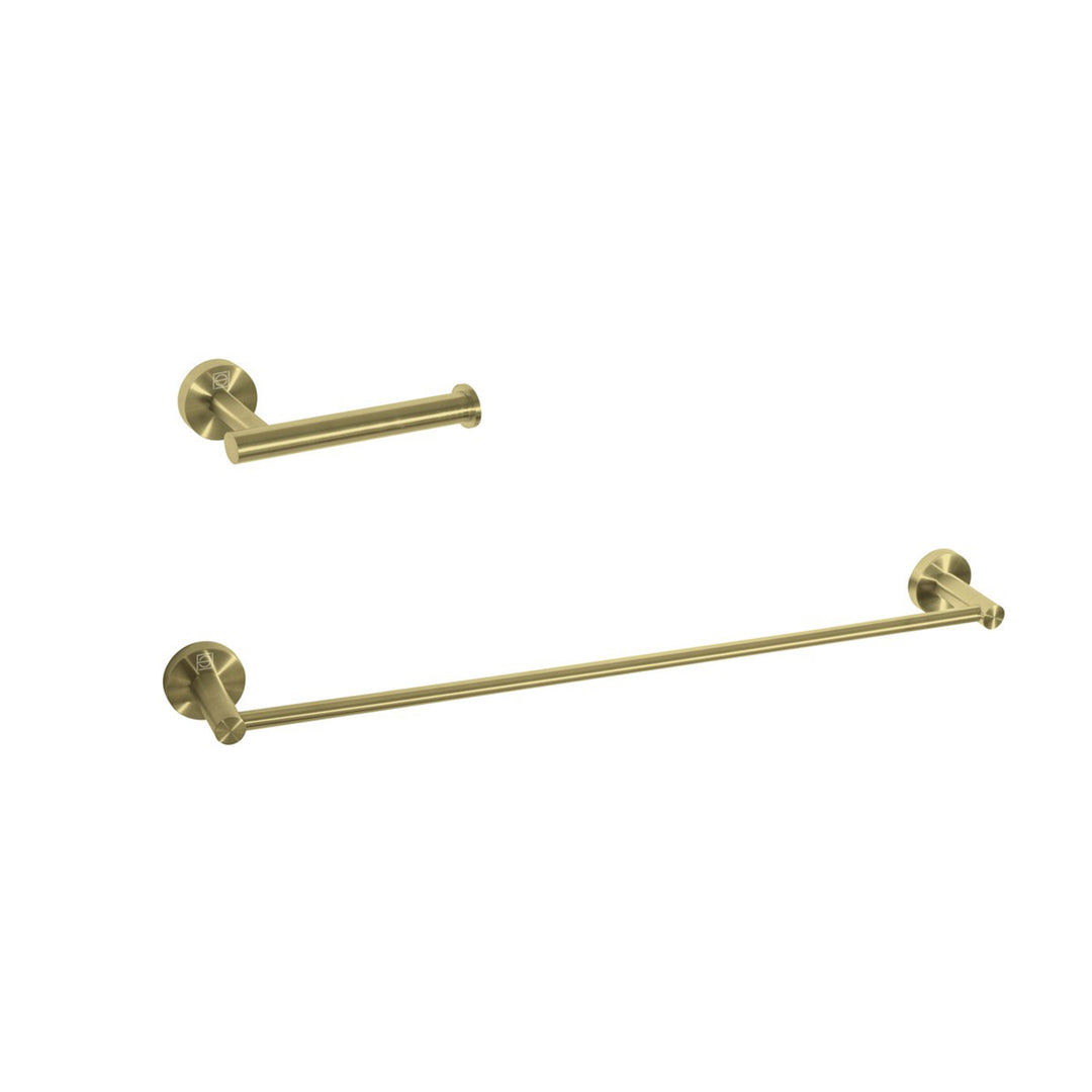 2-Piece Bathroom Hardware Set In Brushed Gold - View 3 - Joshua Marshal