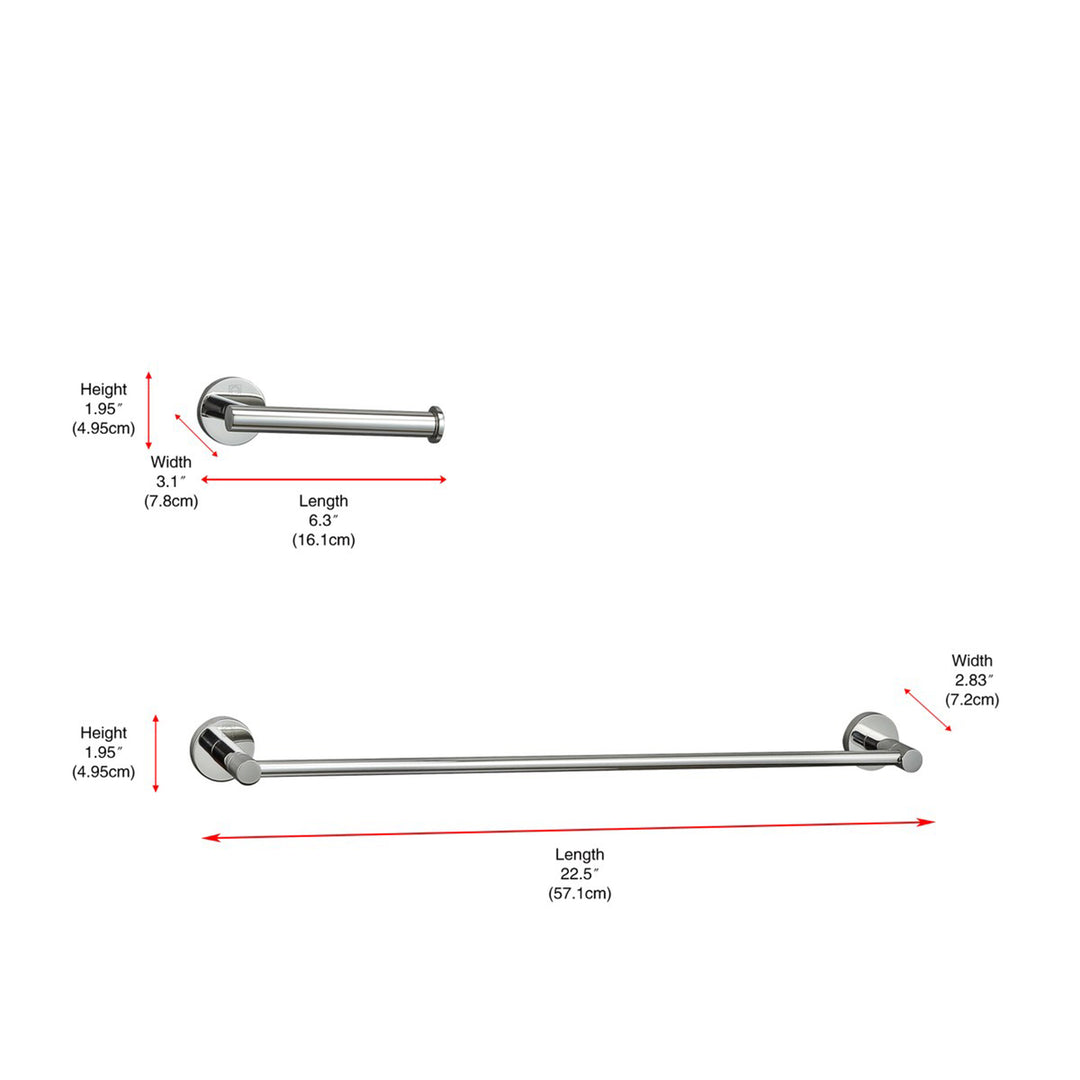 2-Piece Bathroom Hardware Set In Chrome - View 4 - Joshua Marshal