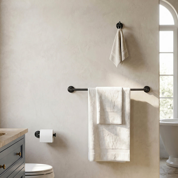 3-Piece Bathroom Hardware Set In Matte Black Matte Black Finish - KITCHEN & BATH by Joshua Marshal