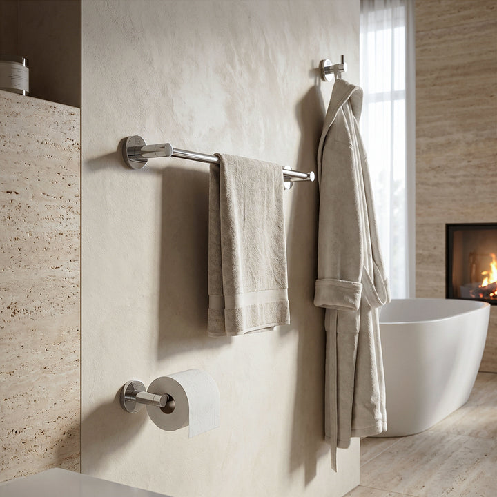 3-Piece Bathroom Hardware Set In Chrome Chrome Finish - KITCHEN & BATH by Joshua Marshal