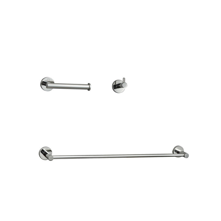 3-Piece Bathroom Hardware Set In Chrome - View 3 - Joshua Marshal