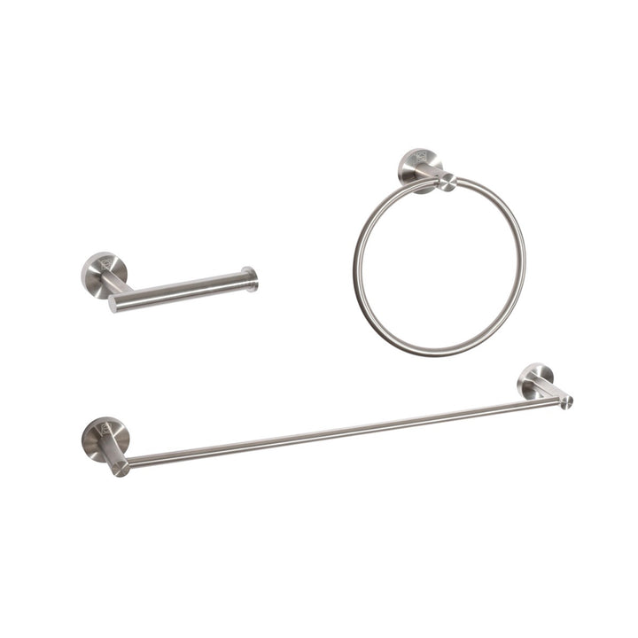 3-Piece Bathroom Hardware Set In Brushed Nickel - View 3 - Joshua Marshal