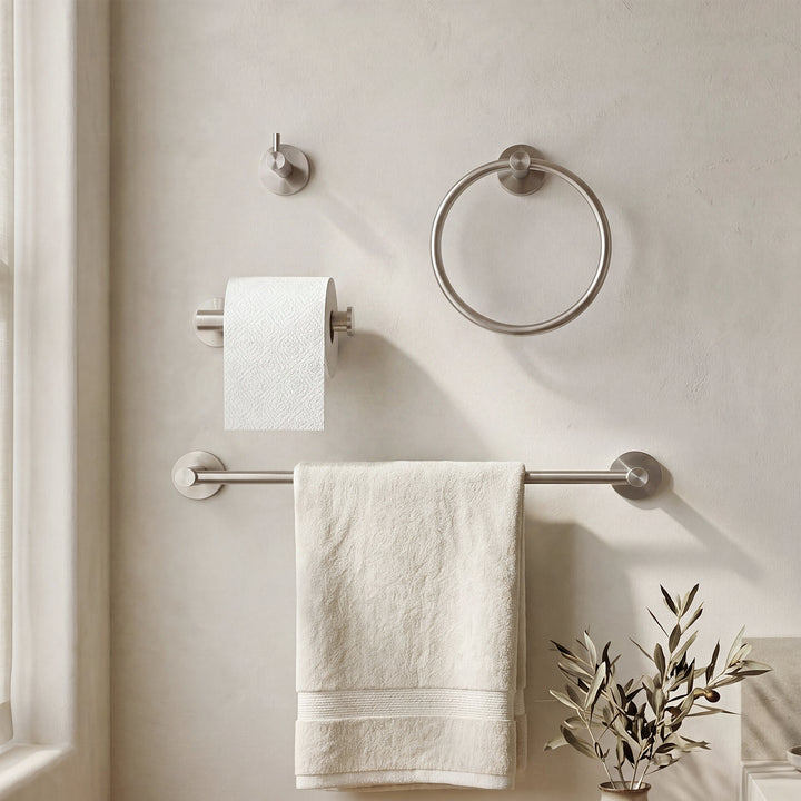 4-Piece Bathroom Hardware Set In Brushed Nickel Brushed Nickel Finish - KITCHEN & BATH by Joshua Marshal
