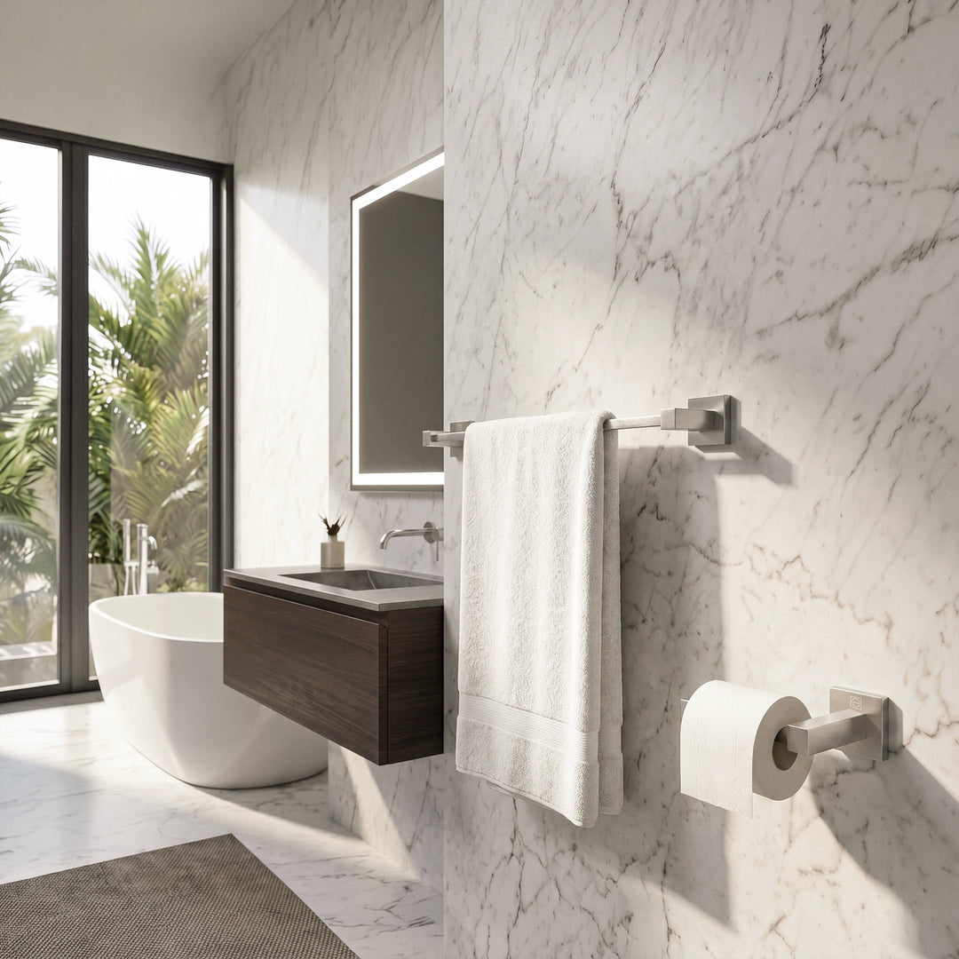 2-Piece Bathroom Hardware Set In Brushed Nickel Brushed Nickel Finish - KITCHEN & BATH by Joshua Marshal