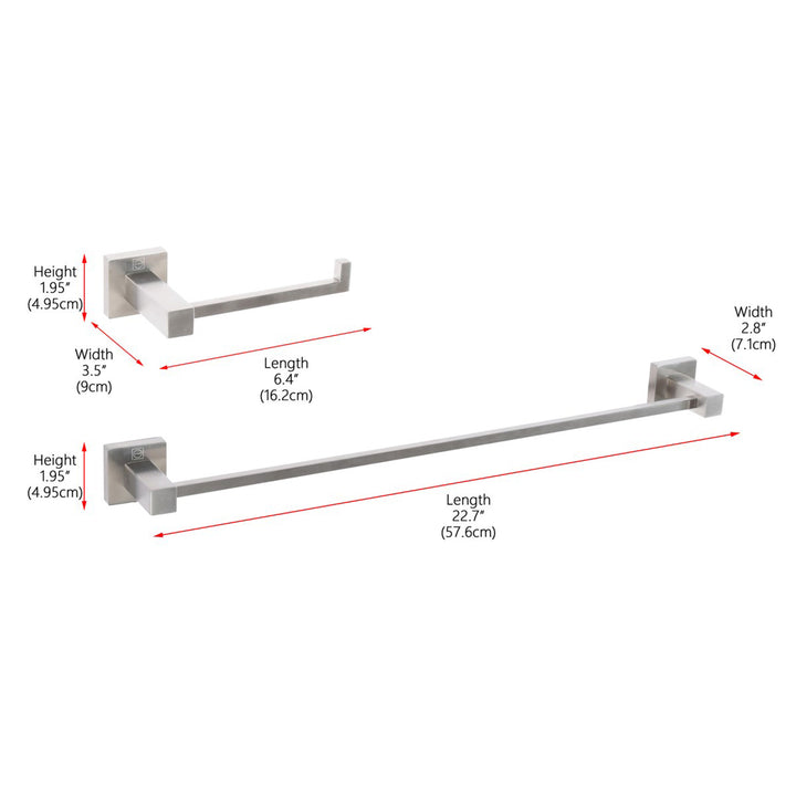 2-Piece Bathroom Hardware Set In Brushed Nickel - View 4 - Joshua Marshal