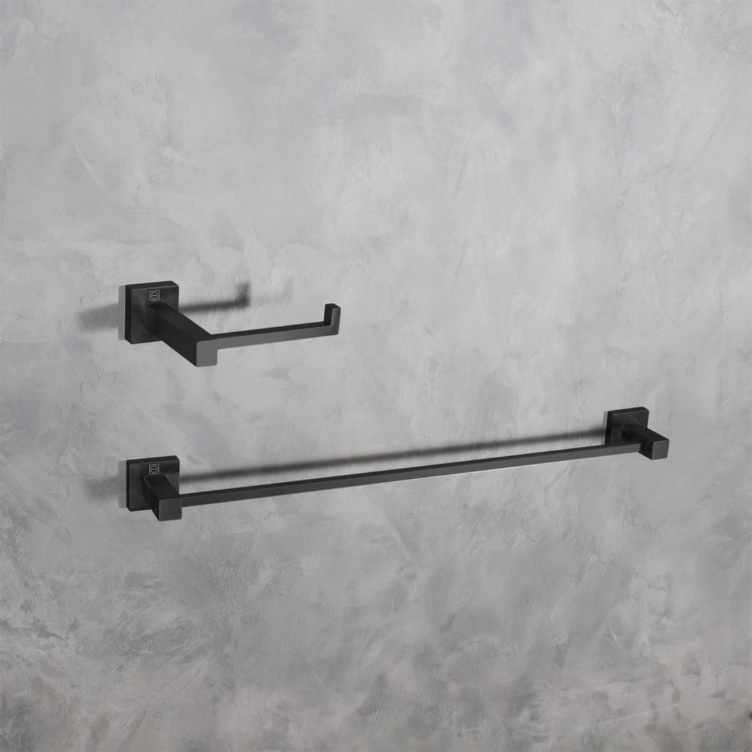 2-Piece Bathroom Hardware Set In Matte Black Matte Black Finish - KITCHEN & BATH by Joshua Marshal
