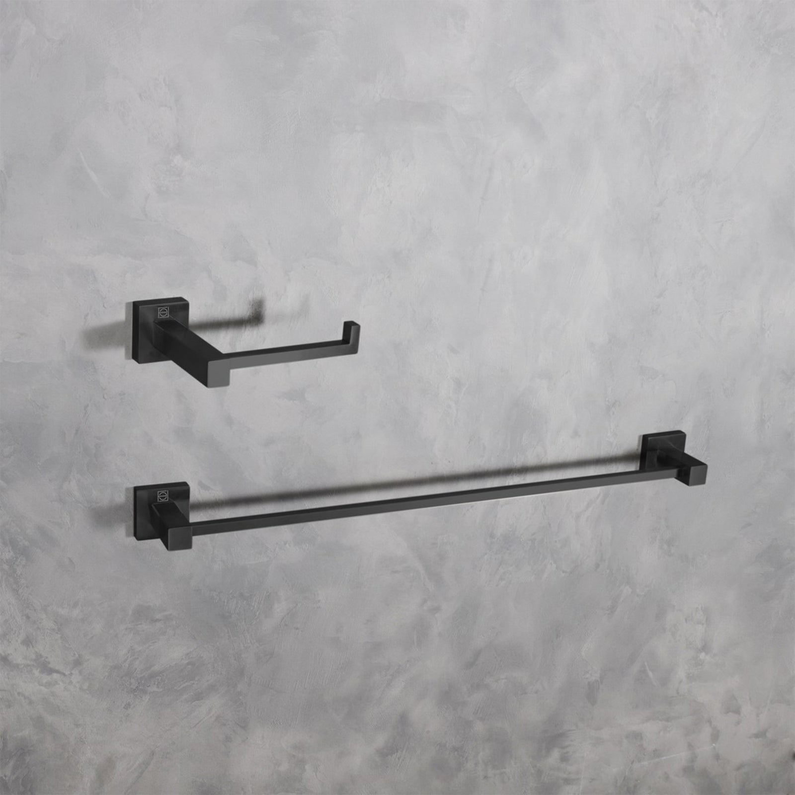 2-Piece Bathroom Hardware Set In Matte Black Matte Black Finish - KITCHEN & BATH by Joshua Marshal