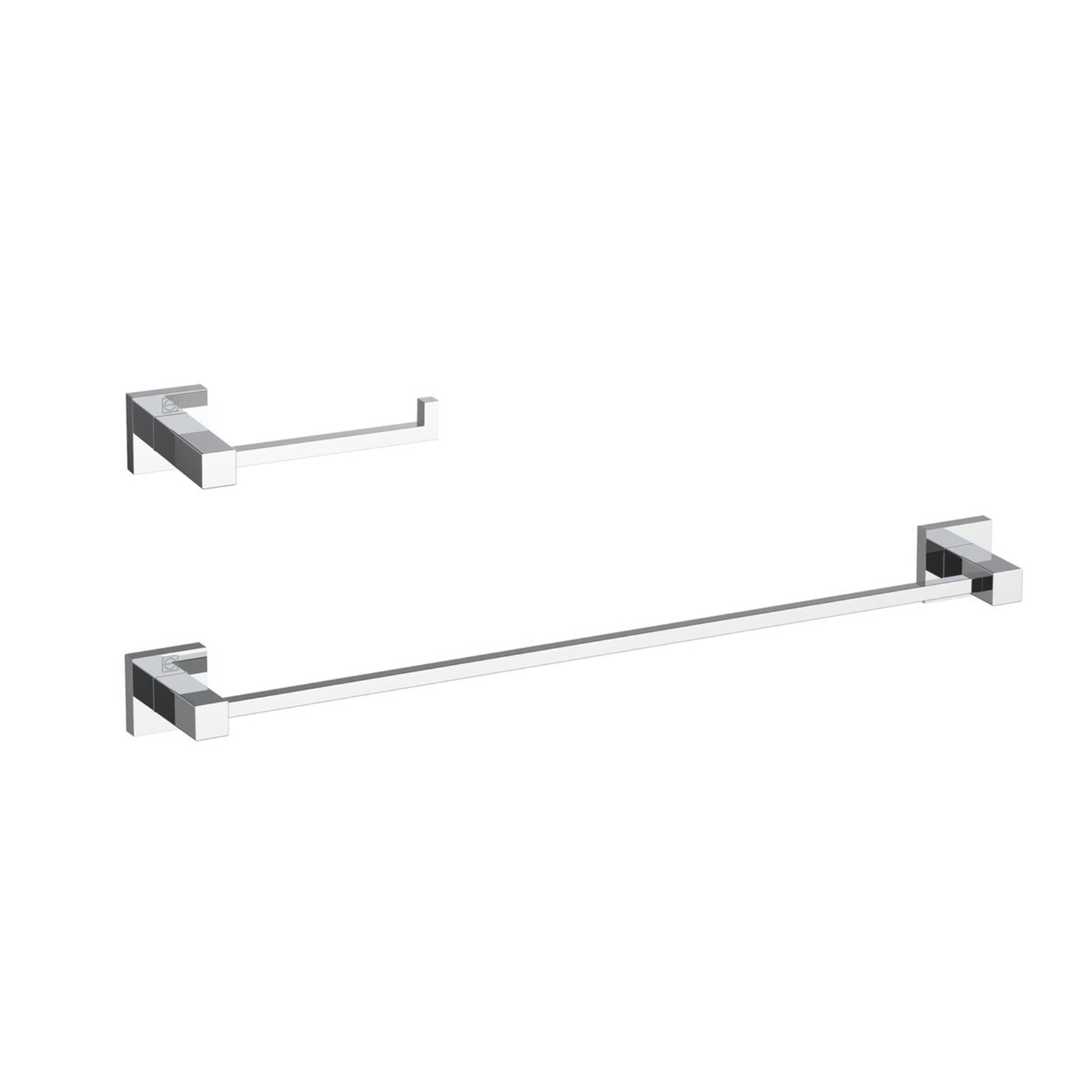 2-Piece Bathroom Hardware Set In Chrome - View 2 - Joshua Marshal
