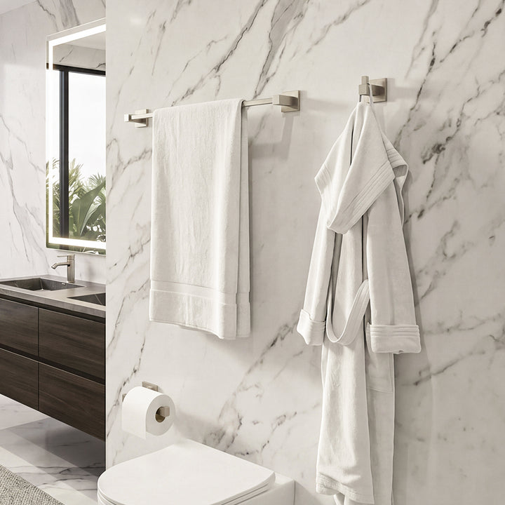 3-Piece Bathroom Hardware Set In Brushed Nickel Brushed Nickel Finish - KITCHEN & BATH by Joshua Marshal
