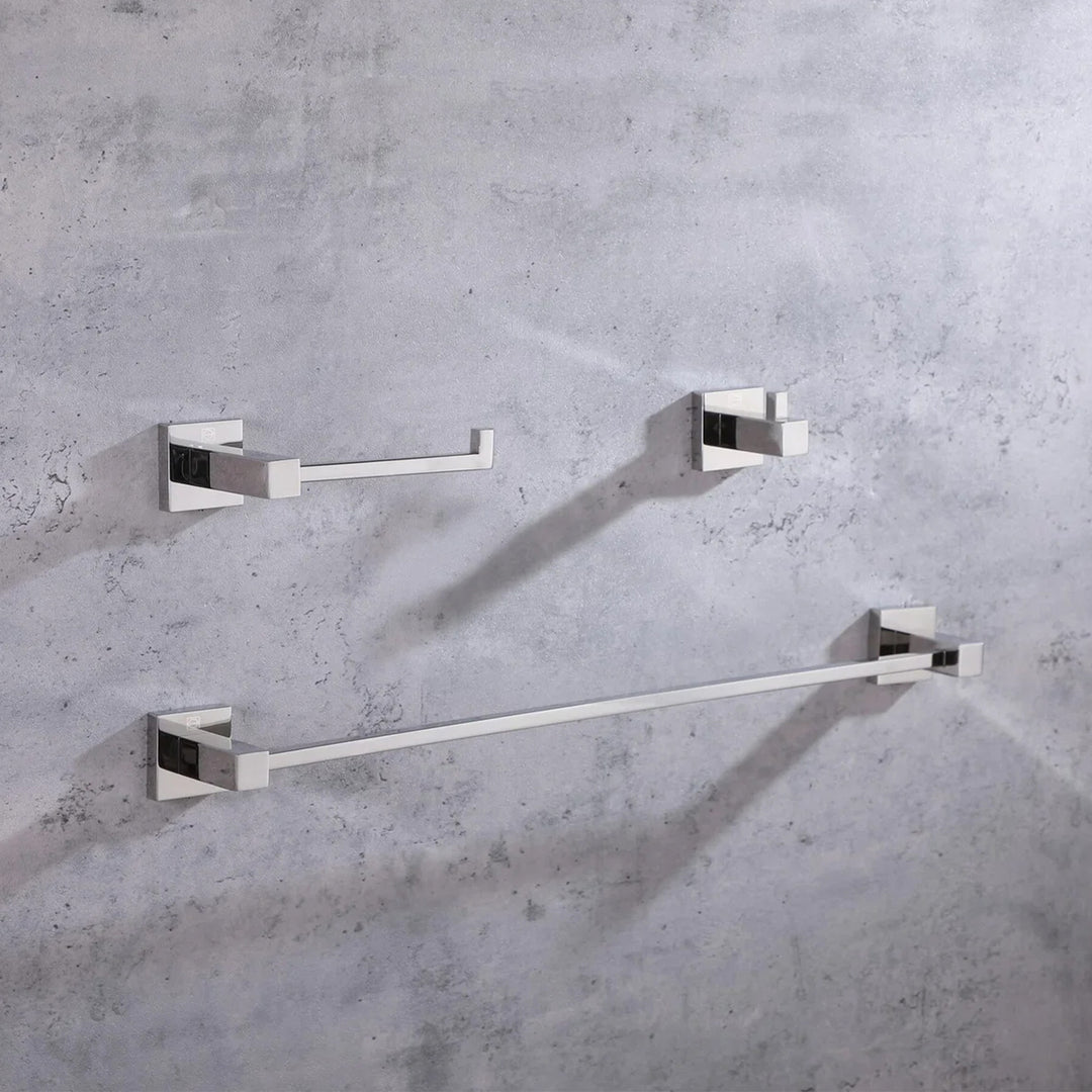 3-Piece Bathroom Hardware Set In Chrome Chrome Finish - KITCHEN & BATH by Joshua Marshal
