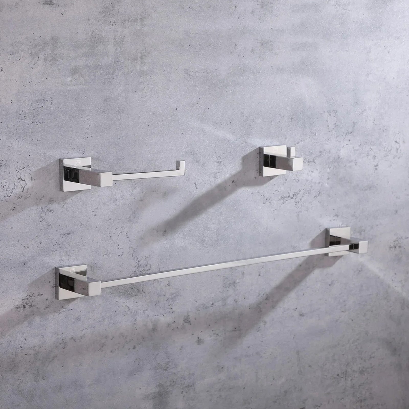 3-Piece Bathroom Hardware Set In Chrome Chrome Finish - KITCHEN & BATH by Joshua Marshal