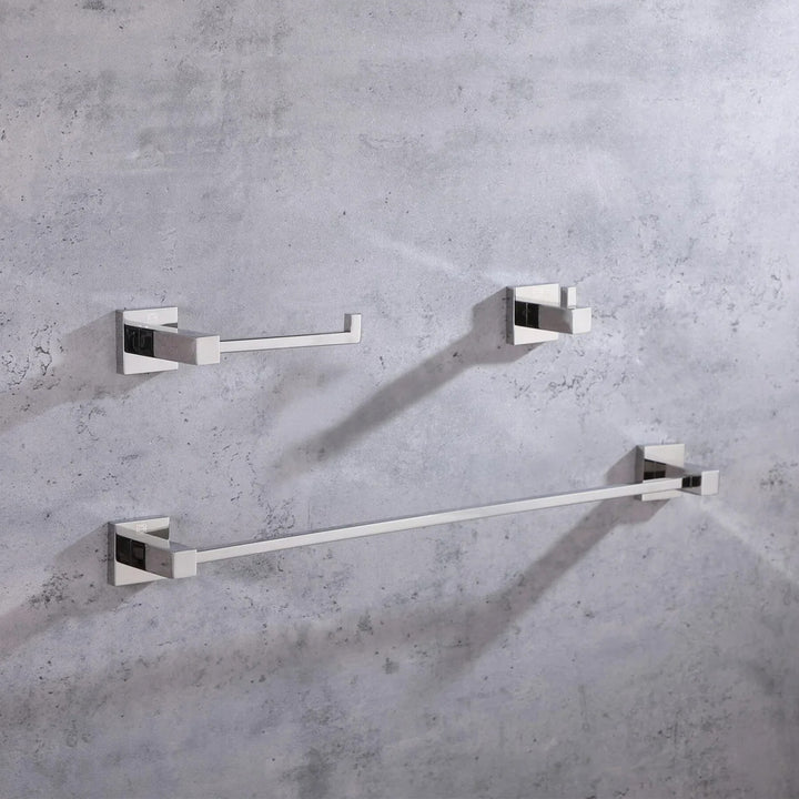 3-Piece Bathroom Hardware Set In Chrome Chrome Finish - KITCHEN & BATH by Joshua Marshal