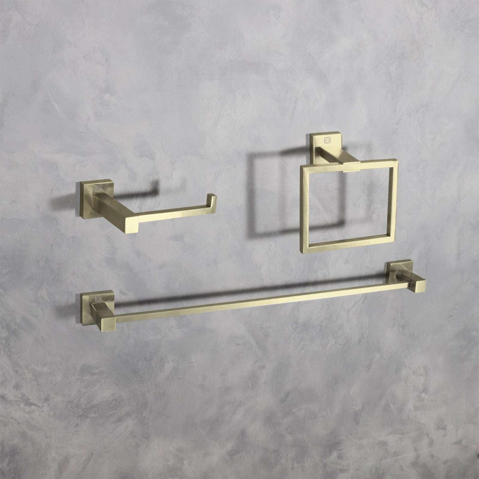 3-Piece Bathroom Hardware Set In Brushed Gold Brushed Gold Finish - KITCHEN & BATH by Joshua Marshal