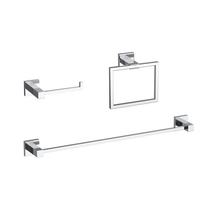 3-Piece Bathroom Hardware Set In Chrome - View 2 - Joshua Marshal