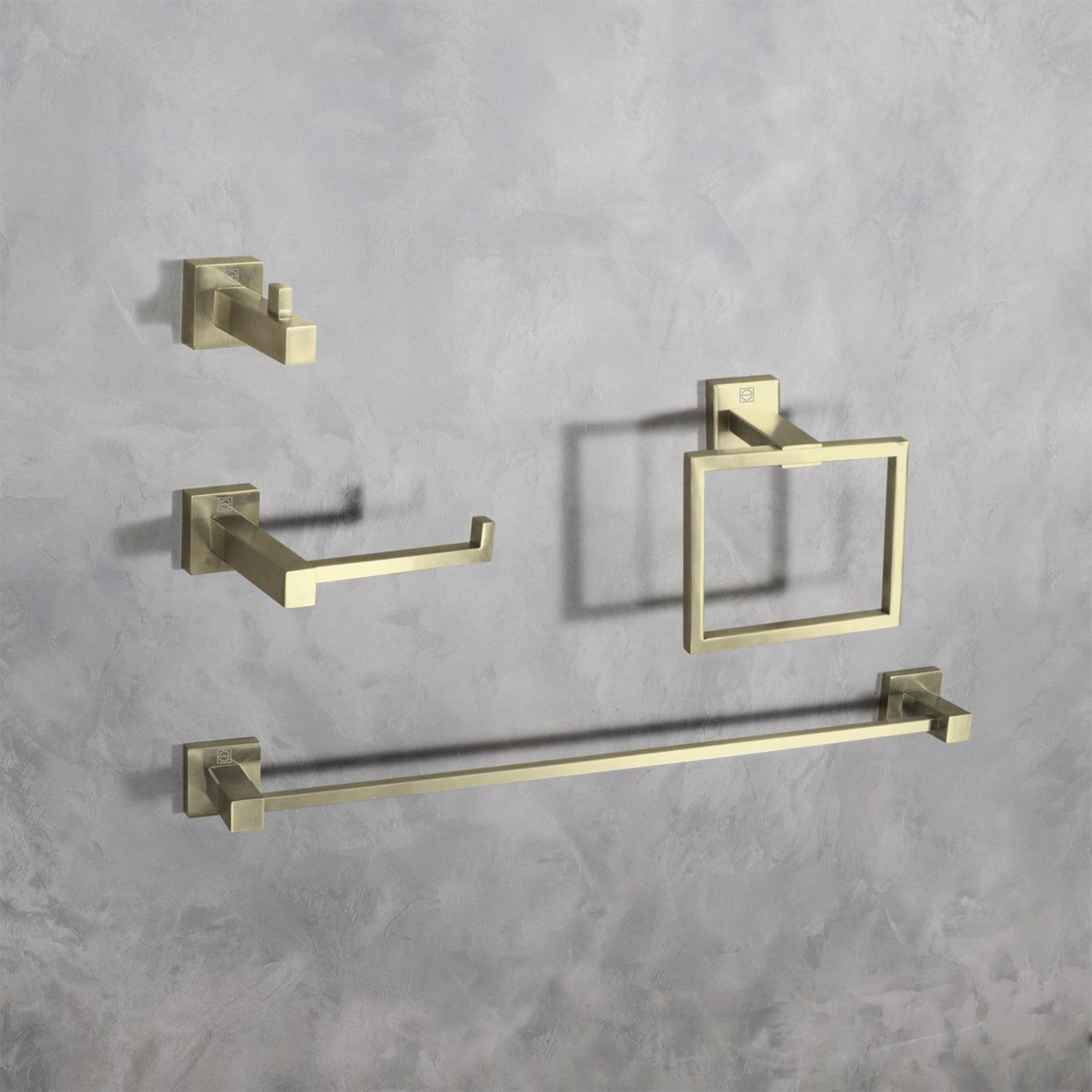4-Piece Bathroom Hardware Set In Brushed Gold Brushed Gold Finish - KITCHEN & BATH by Joshua Marshal