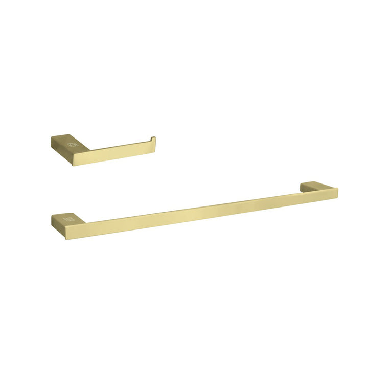 2-Piece Bathroom Hardware Set In Brushed Gold - View 2 - Joshua Marshal