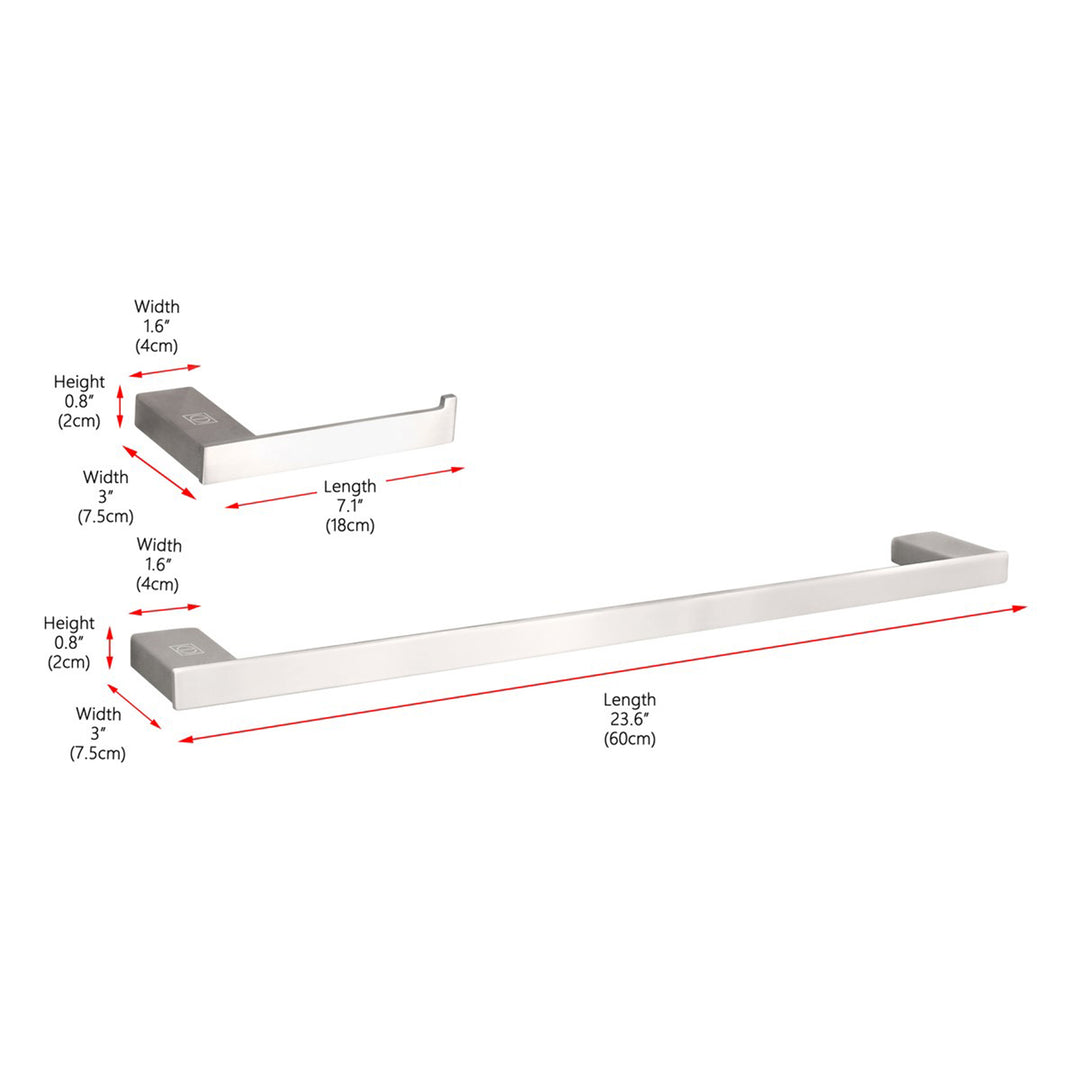 2-Piece Bathroom Hardware Set In Brushed Nickel - View 3 - Joshua Marshal
