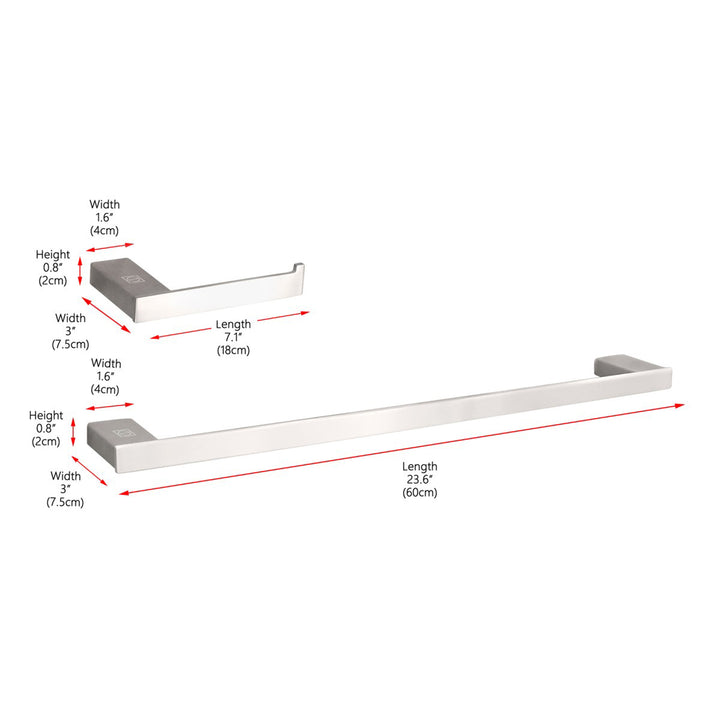 2-Piece Bathroom Hardware Set In Brushed Nickel - View 3 - Joshua Marshal