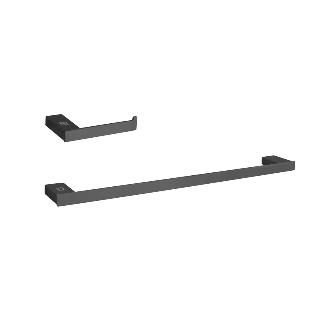 2-Piece Bathroom Hardware Set In Matte Black - View 3 - Joshua Marshal