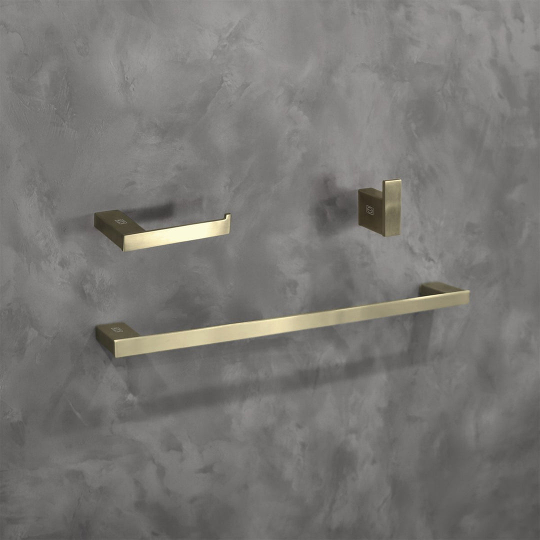 3-Piece Bathroom Hardware Set In Brushed Gold Brushed Gold Finish - KITCHEN & BATH by Joshua Marshal