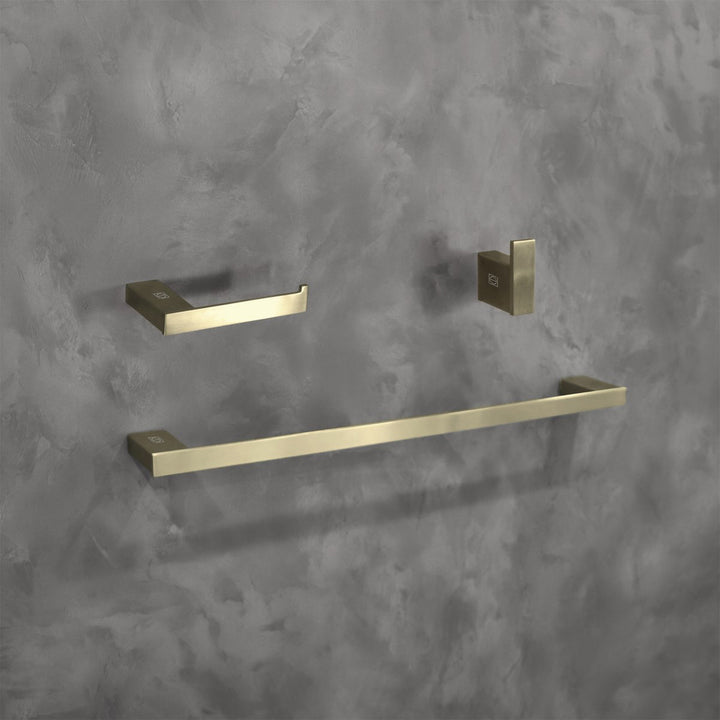 3-Piece Bathroom Hardware Set In Brushed Gold Brushed Gold Finish - KITCHEN & BATH by Joshua Marshal