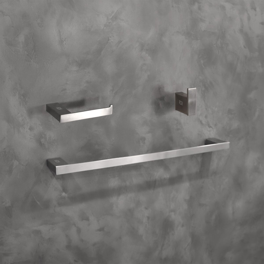 3-Piece Bathroom Hardware Set In Brushed Nickel Brushed Nickel Finish - KITCHEN & BATH by Joshua Marshal
