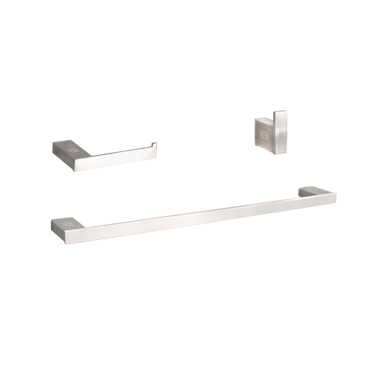 3-Piece Bathroom Hardware Set In Brushed Nickel - View 2 - Joshua Marshal