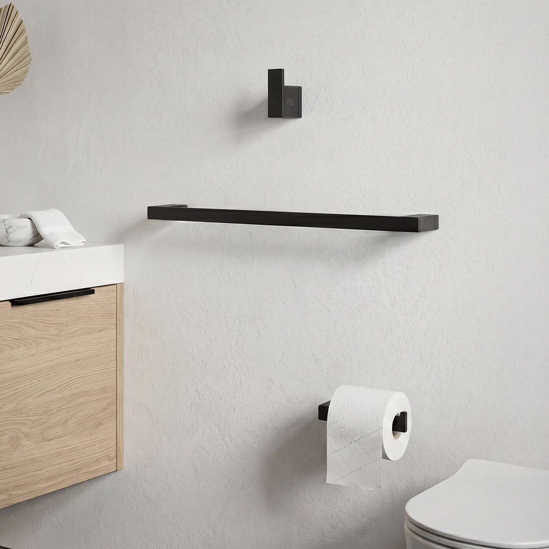 3-Piece Bathroom Hardware Set In Matte Black Matte Black Finish - KITCHEN & BATH by Joshua Marshal