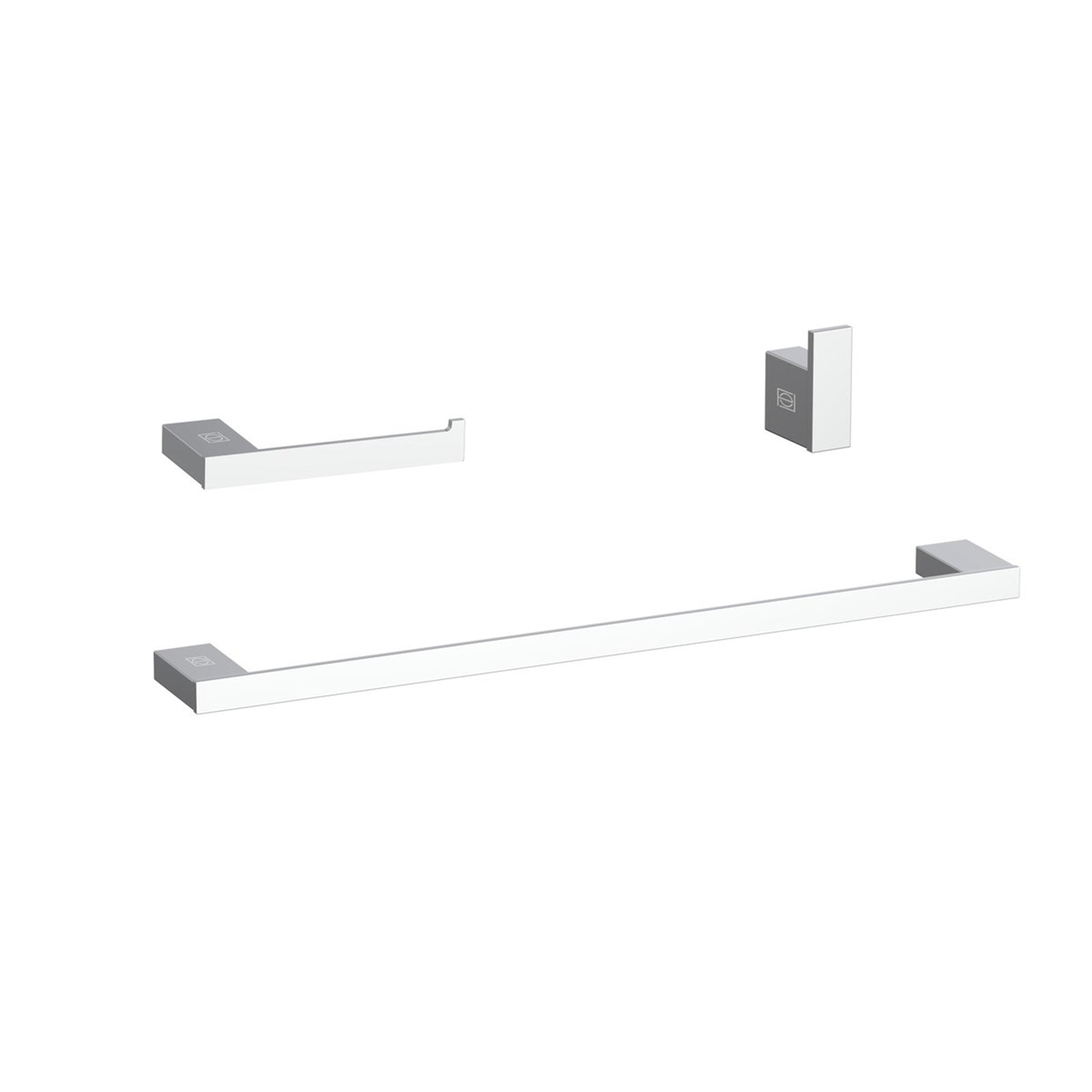 3-Piece Bathroom Hardware Set In Chrome - View 2 - Joshua Marshal