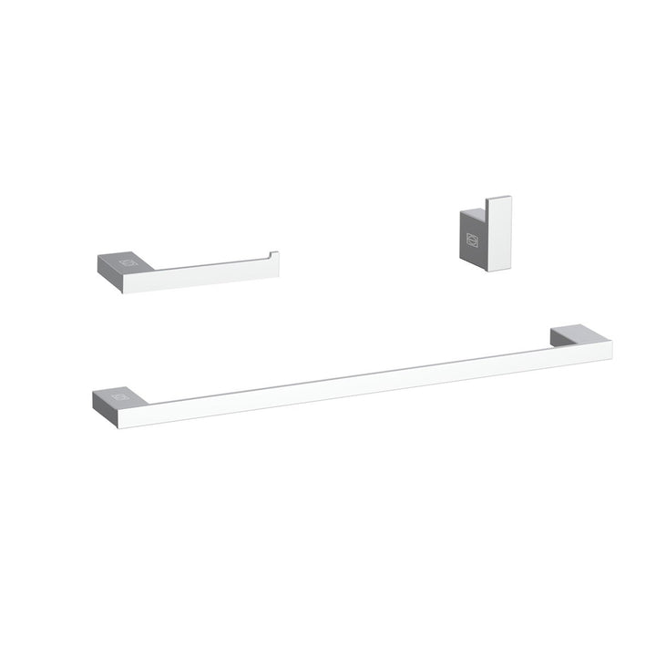 3-Piece Bathroom Hardware Set In Chrome - View 2 - Joshua Marshal