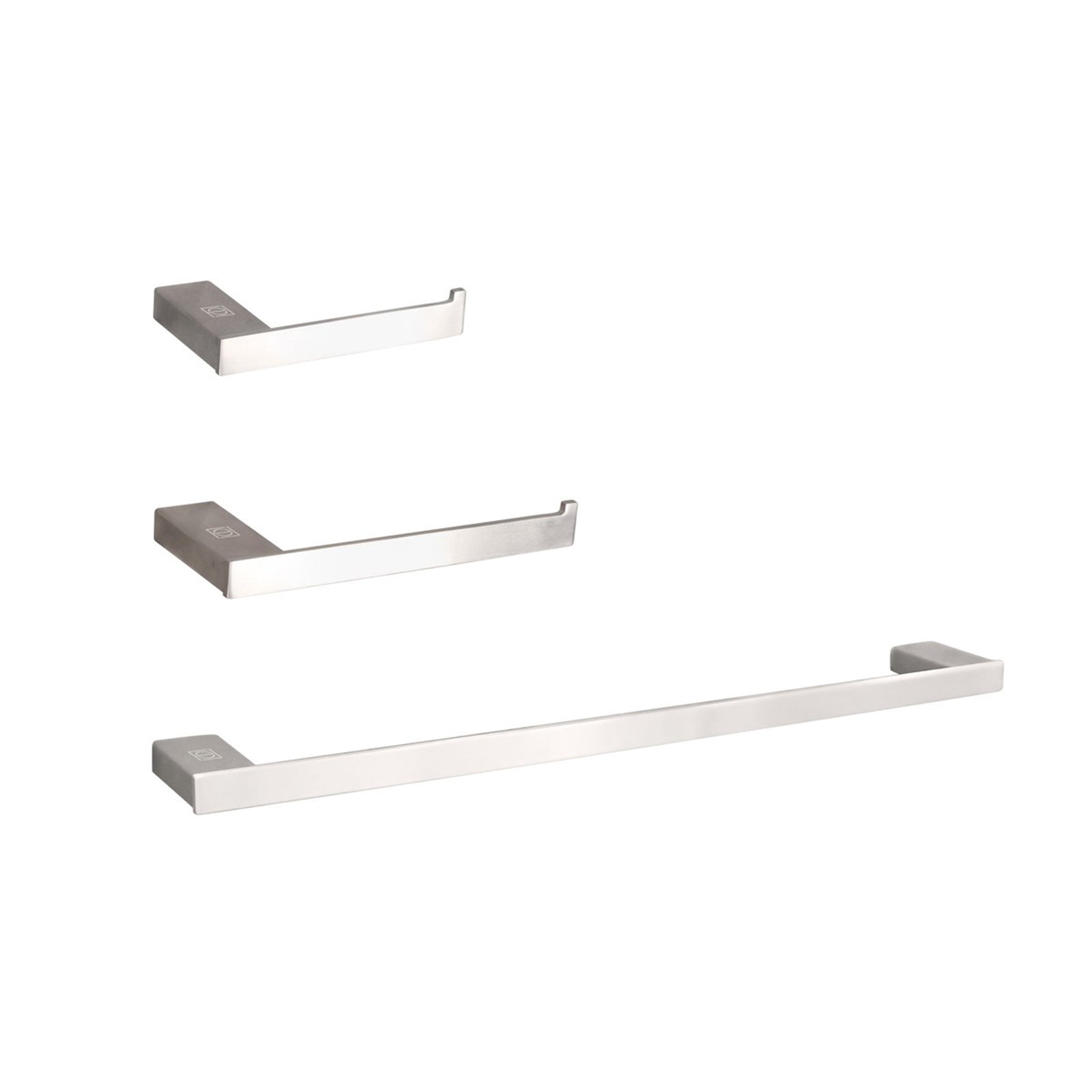 3-Piece Bathroom Hardware Set In Brushed Nickel - View 2 - Joshua Marshal