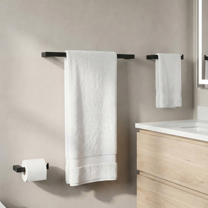 3-Piece Bathroom Hardware Set In Matte Black Matte Black Finish - KITCHEN & BATH by Joshua Marshal