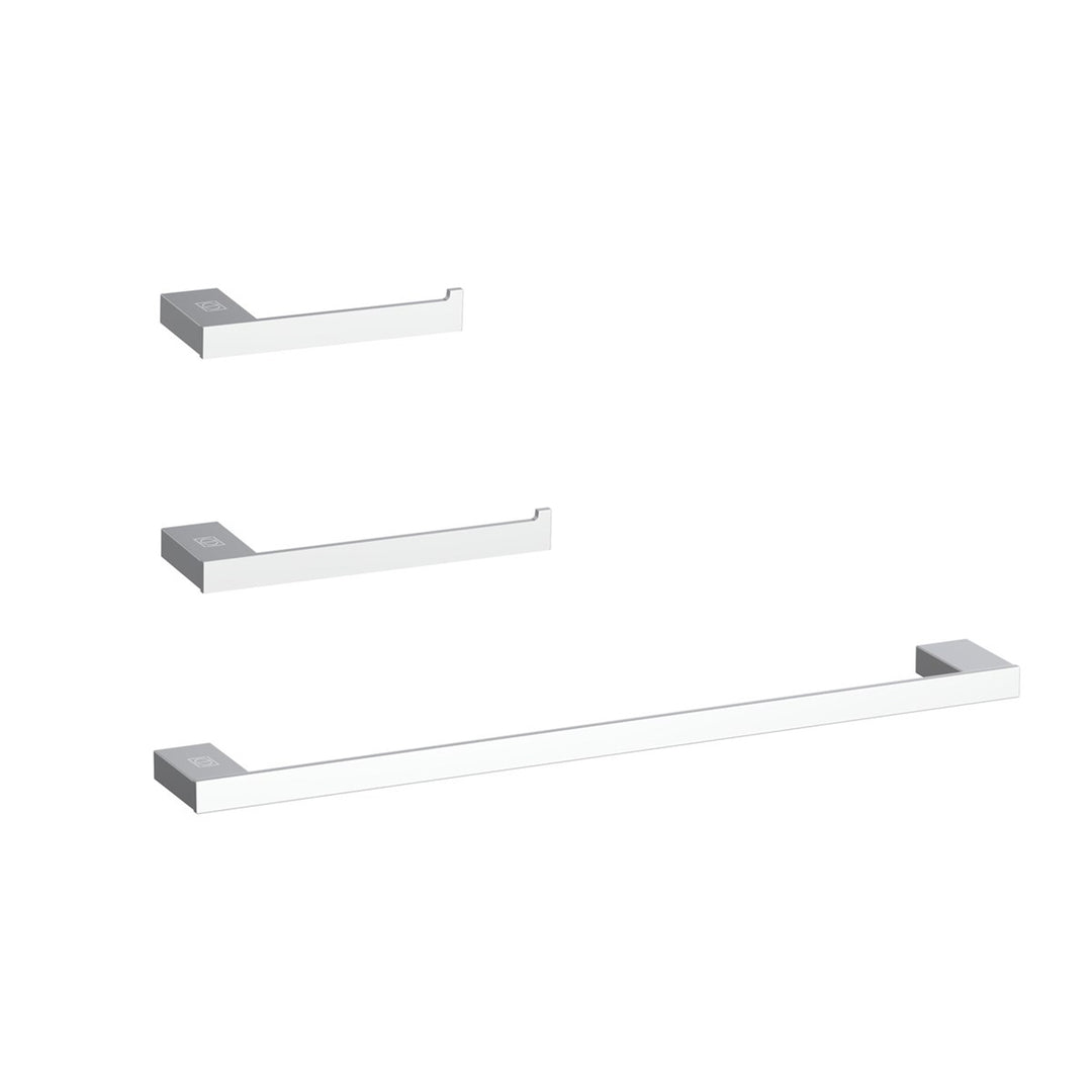 3-Piece Bathroom Hardware Set In Chrome - View 2 - Joshua Marshal